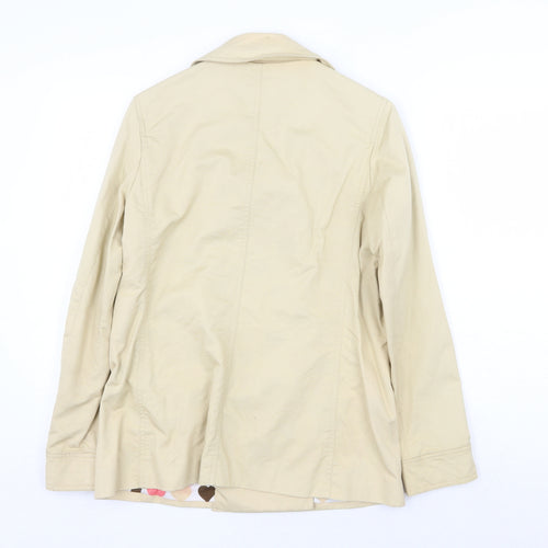 Clements Ribeiro Womens Beige Pea Coat Coat Size 10 Button