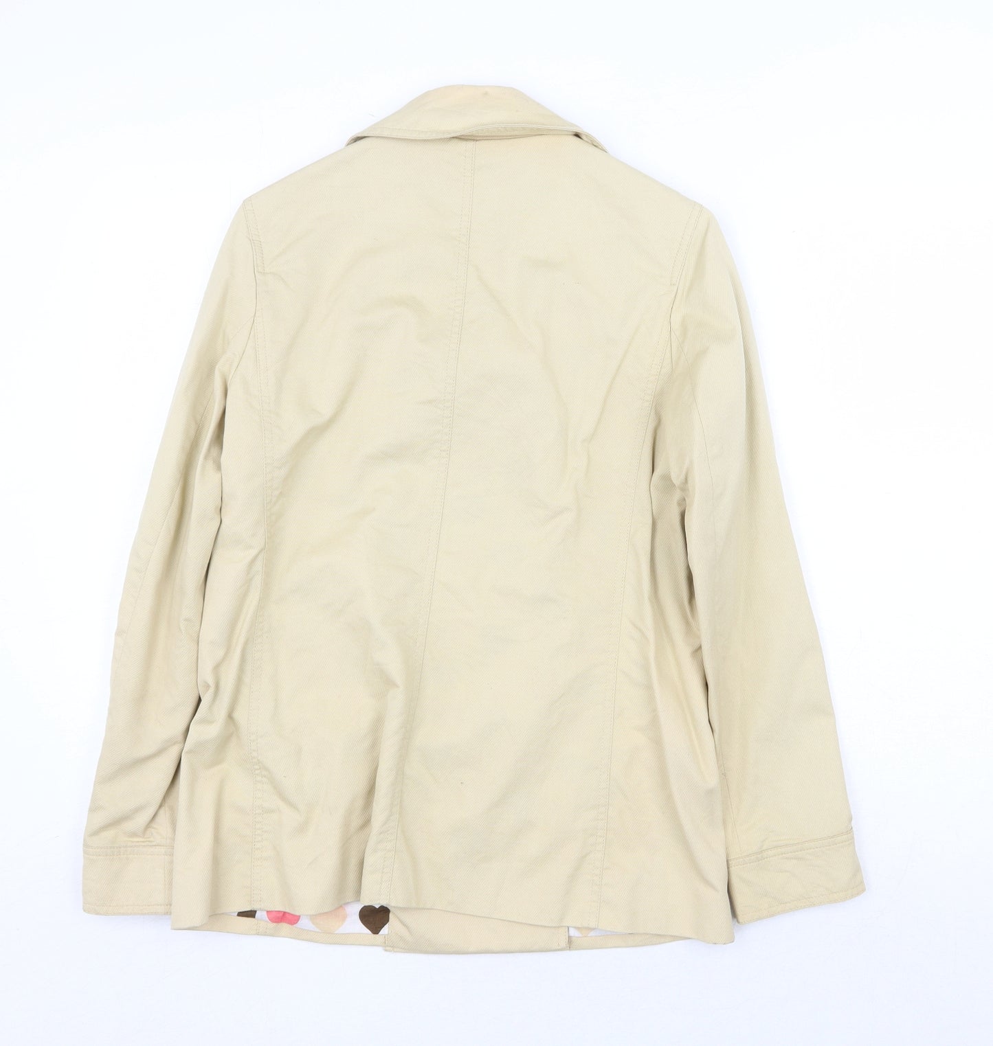 Clements Ribeiro Womens Beige Pea Coat Coat Size 10 Button