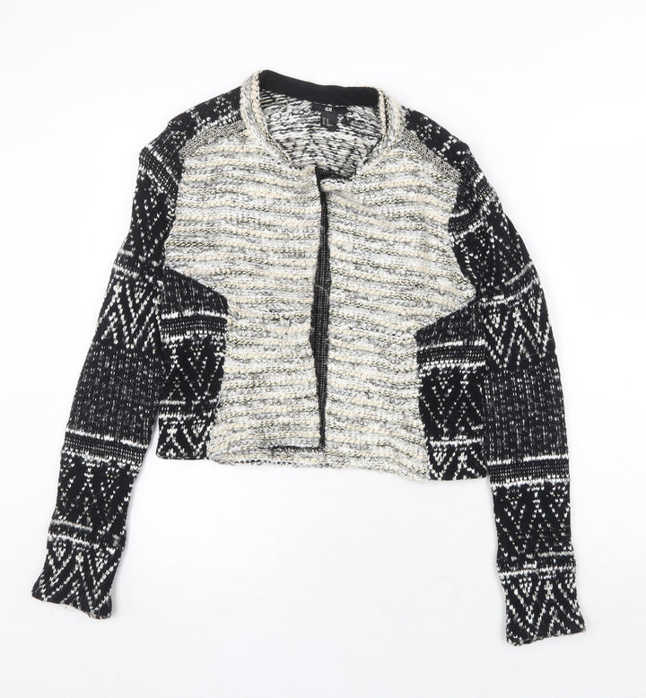 H&M Womens Black Geometric Jacket Size XS