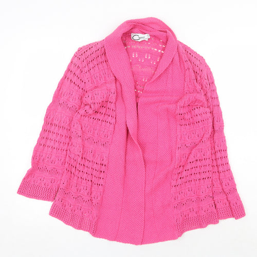 Casamia Womens Pink V-Neck Cotton Cardigan Jumper Size S