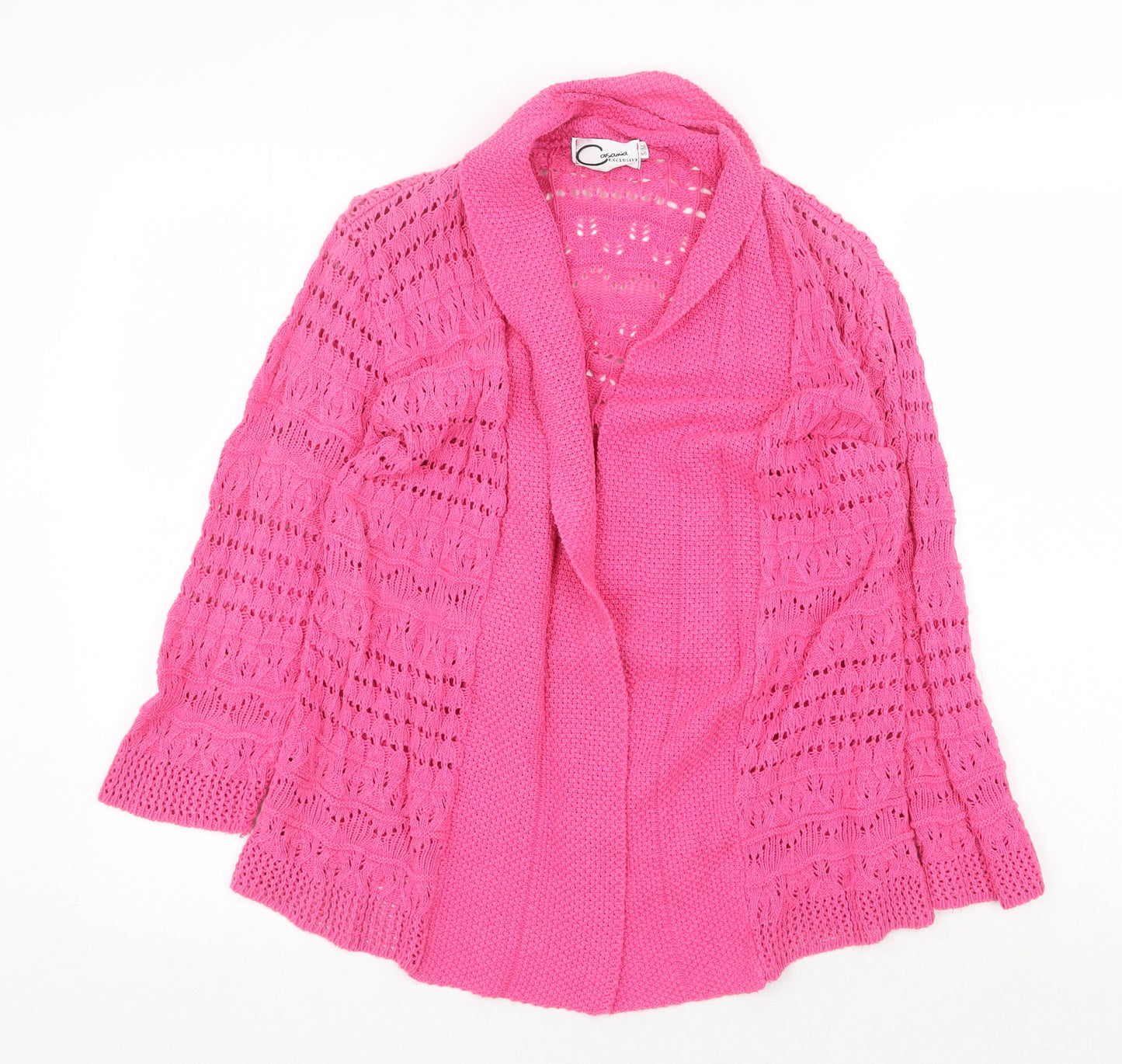 Casamia Womens Pink V-Neck Cotton Cardigan Jumper Size S