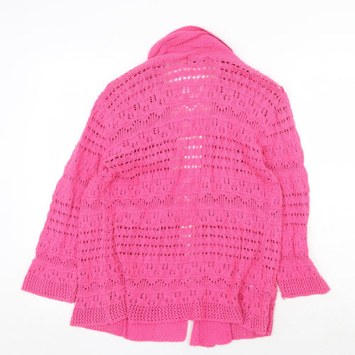 Casamia Womens Pink V-Neck Cotton Cardigan Jumper Size S