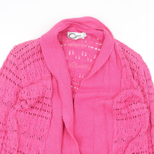 Casamia Womens Pink V-Neck Cotton Cardigan Jumper Size S