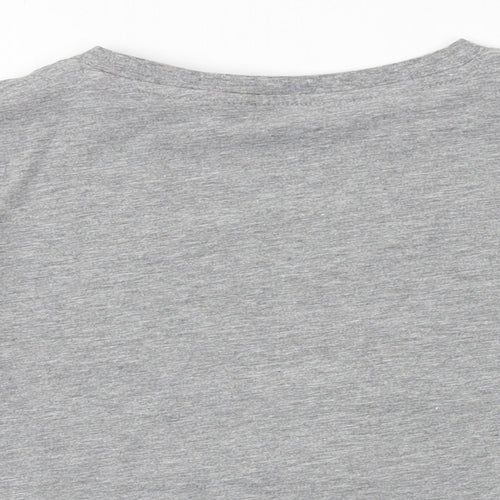 George Girls Grey Cotton Basic T-Shirt Size 6-7 Years Round Neck Pullover
