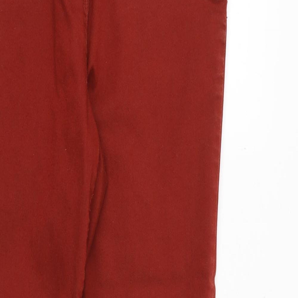 Papaya Womens Orange Cotton Skinny Jeans Size 10 Slim Zip