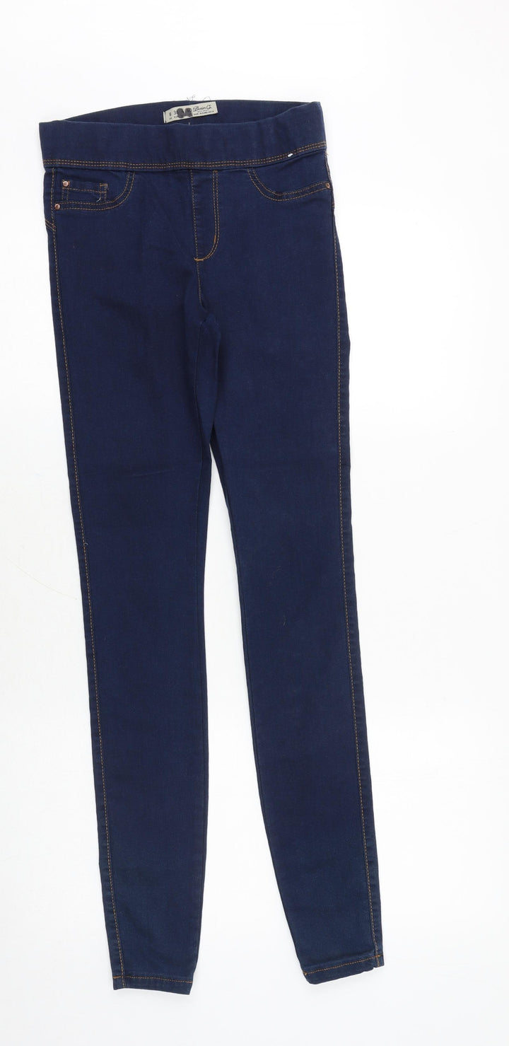 Denim & Co. Womens Blue Cotton Jegging Jeans Size 8 Slim Zip