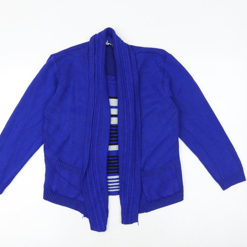 vivi london Womens Blue V-Neck Acrylic Cardigan Jumper Size M - Twin Set