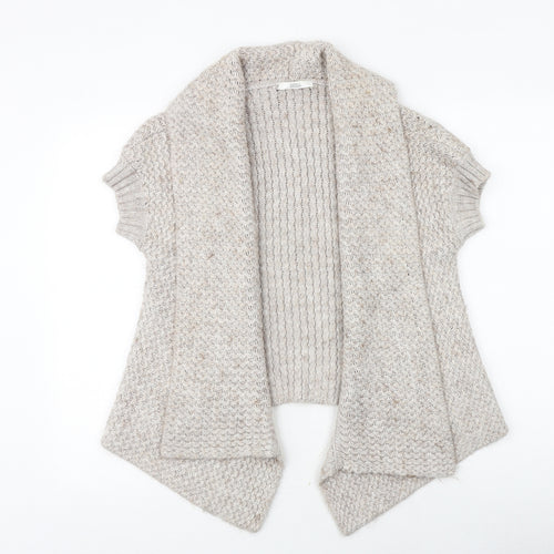 Marks and Spencer Womens Beige V-Neck Acrylic Cardigan Jumper Size 12