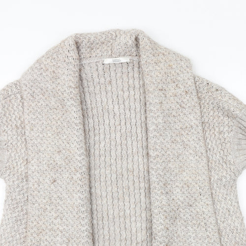 Marks and Spencer Womens Beige V-Neck Acrylic Cardigan Jumper Size 12
