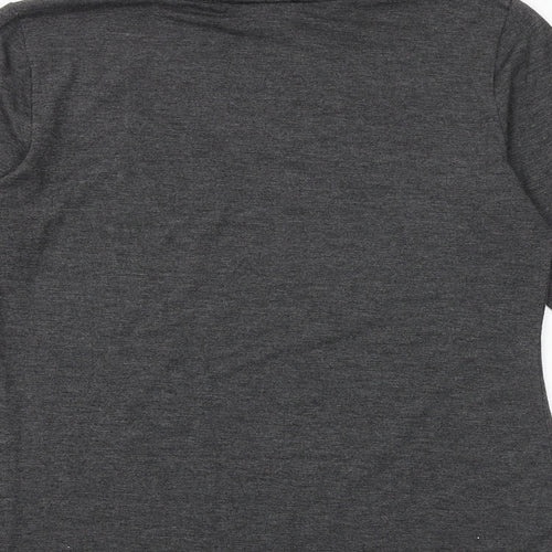 Warehouse Womens Grey Polyester Basic T-Shirt Size 12 Roll Neck