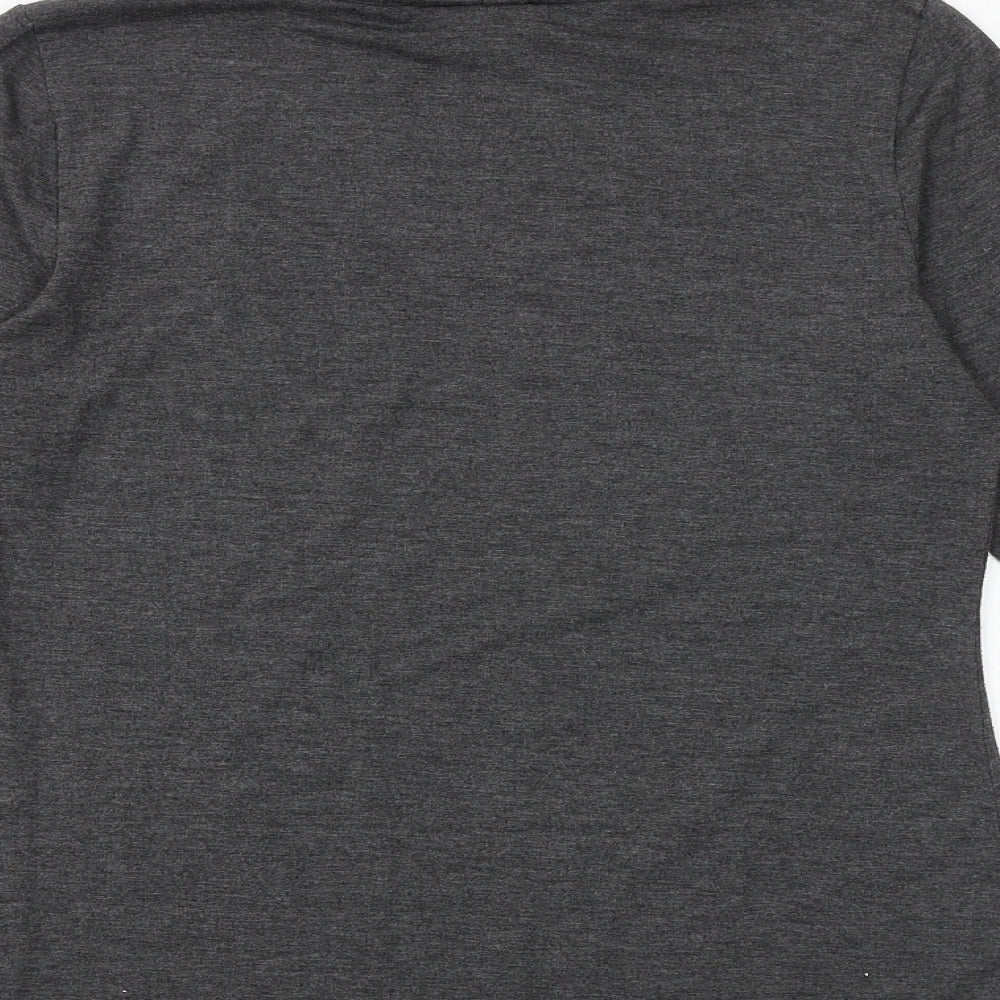 Warehouse Womens Grey Polyester Basic T-Shirt Size 12 Roll Neck