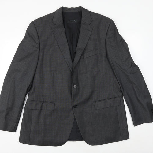 Benvenuto Mens Grey Wool Jacket Suit Jacket Size 42 Regular