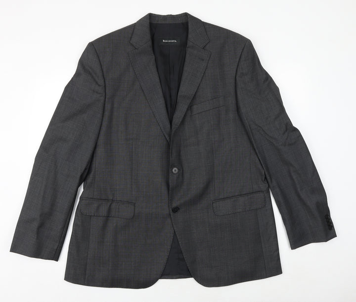 Benvenuto Mens Grey Wool Jacket Suit Jacket Size 42 Regular