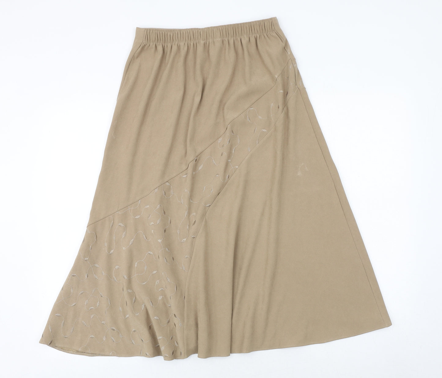 Saloos Womens Brown Geometric Polyester Swing Skirt Size 12