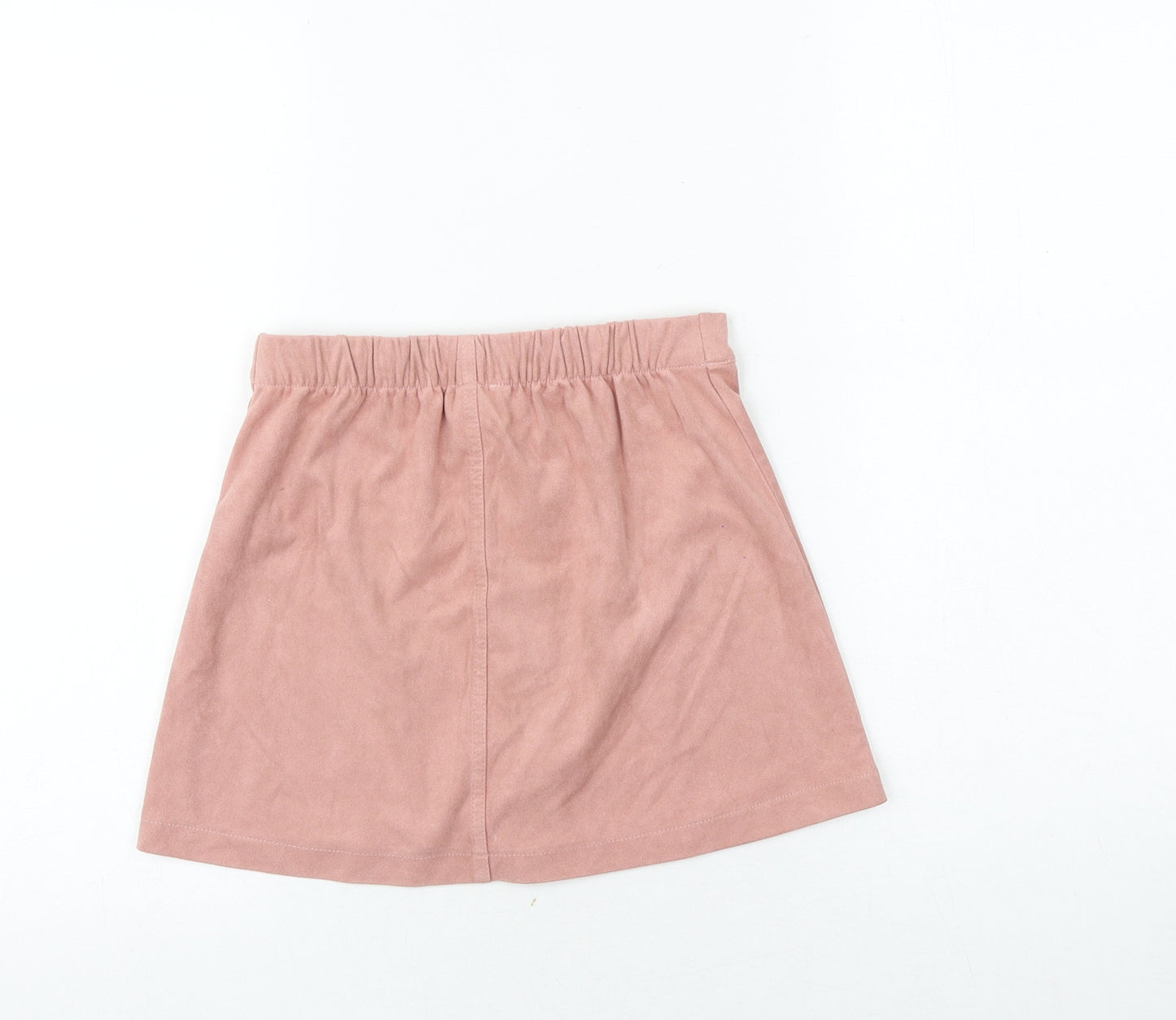 FOREVER 21 Girls Pink Polyester A-Line Skirt Size 9-10 Years Regular Button
