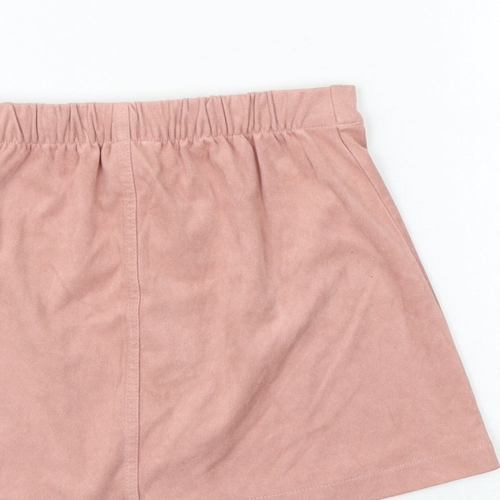 FOREVER 21 Girls Pink Polyester A-Line Skirt Size 9-10 Years Regular Button