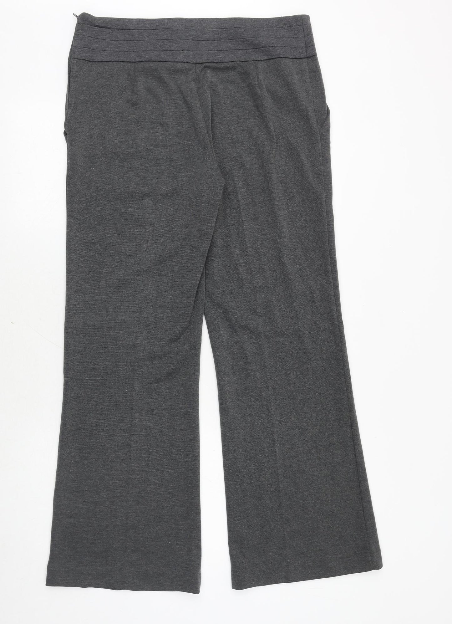 George Womens Grey Polyester Trousers Size 14 Regular Zip