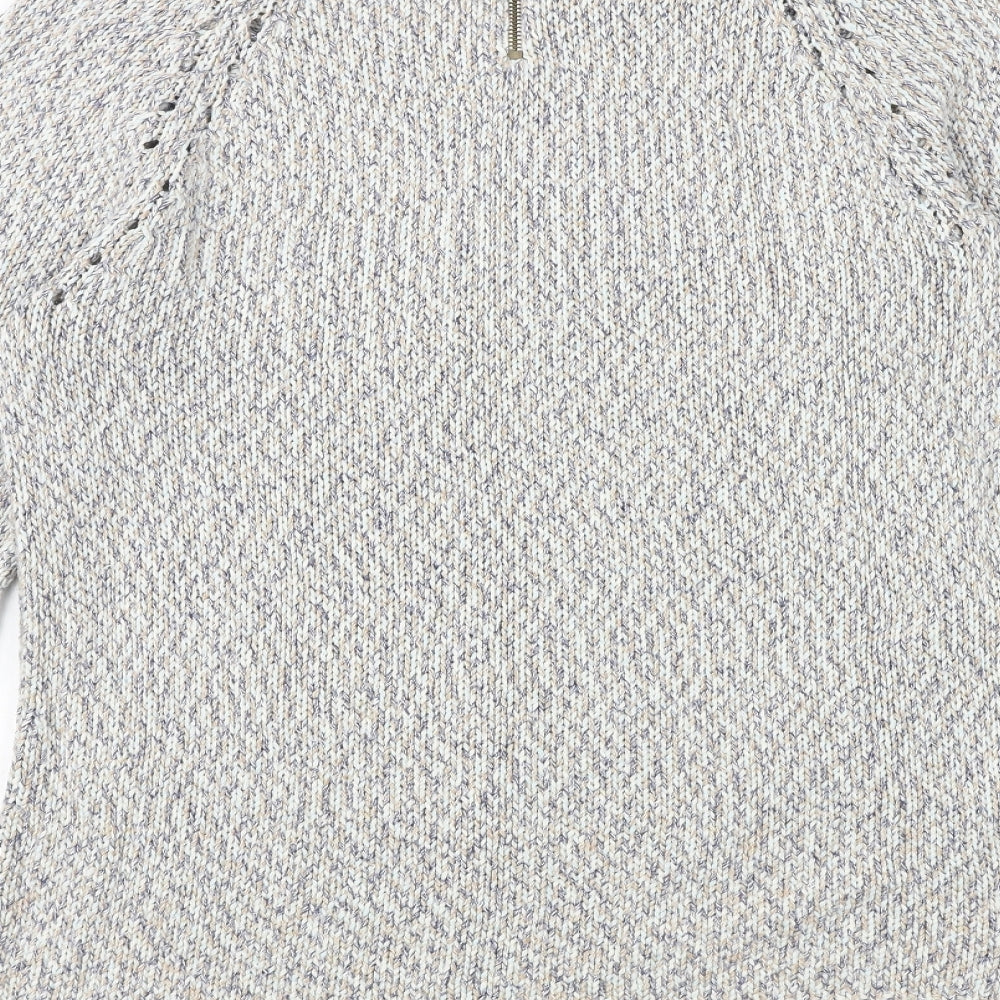 Laura Ashley Womens Multicoloured Round Neck Geometric 100% Cotton Pullover Jumper Size 16