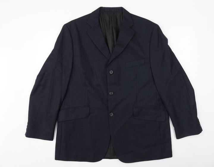 Impressions Mens Blue Wool Jacket Suit Jacket Size 42 Regular