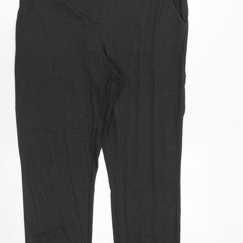 Classic Womens Grey Geometric Polyester Trousers Size 18 Regular Tie