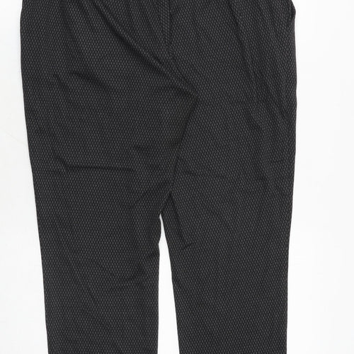 Classic Womens Grey Geometric Polyester Trousers Size 18 Regular Tie
