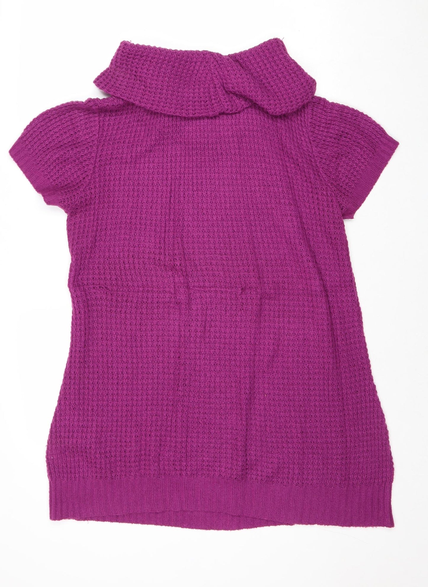 George Womens Purple Roll Neck Acrylic Pullover Jumper Size 18
