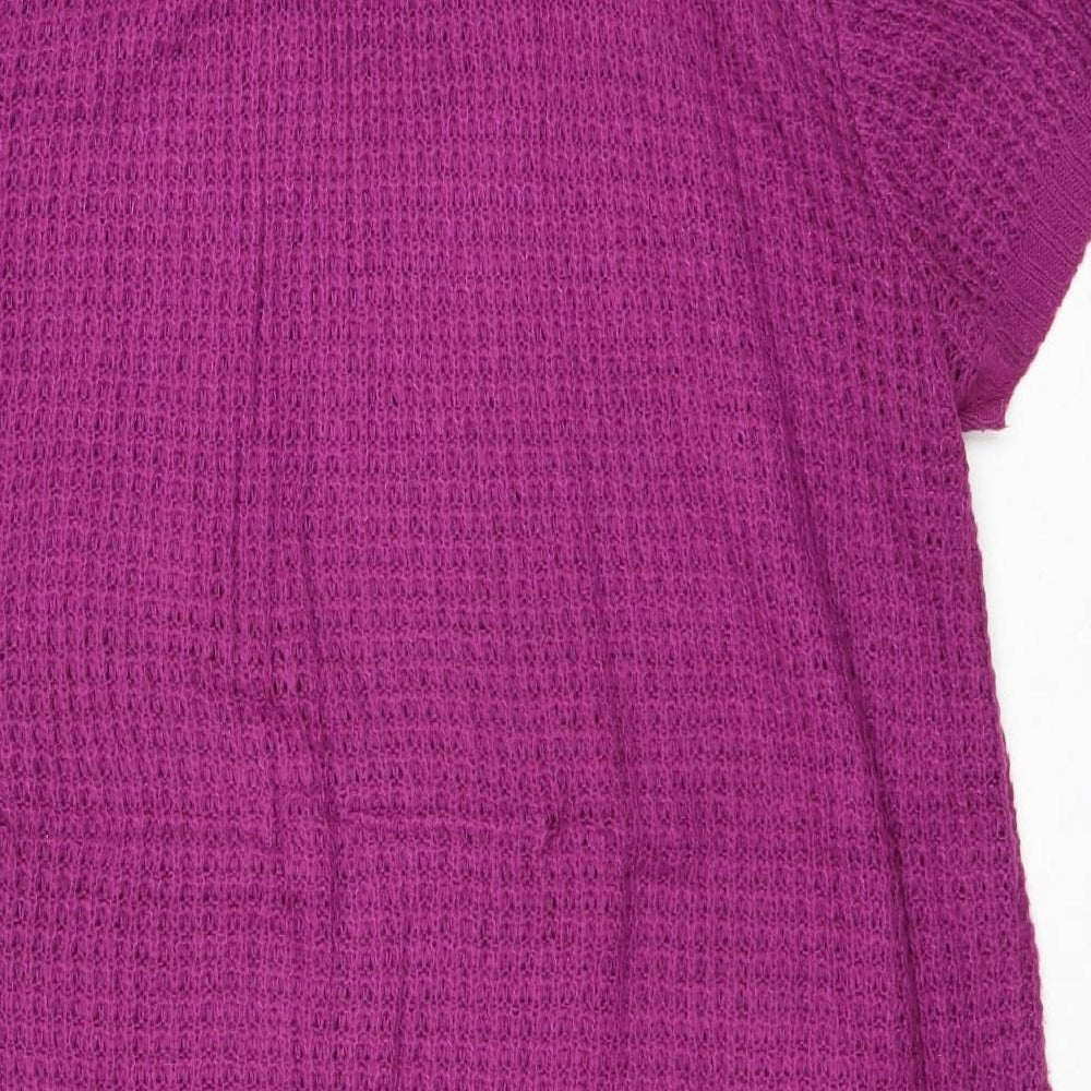 George Womens Purple Roll Neck Acrylic Pullover Jumper Size 18