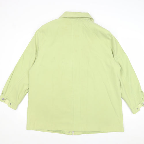 Preworn Womens Green Overcoat Coat Size 16 Zip