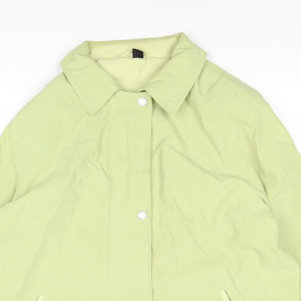 Preworn Womens Green Overcoat Coat Size 16 Zip