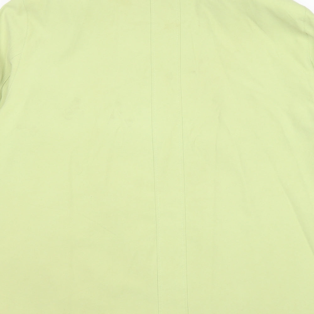 Preworn Womens Green Overcoat Coat Size 16 Zip