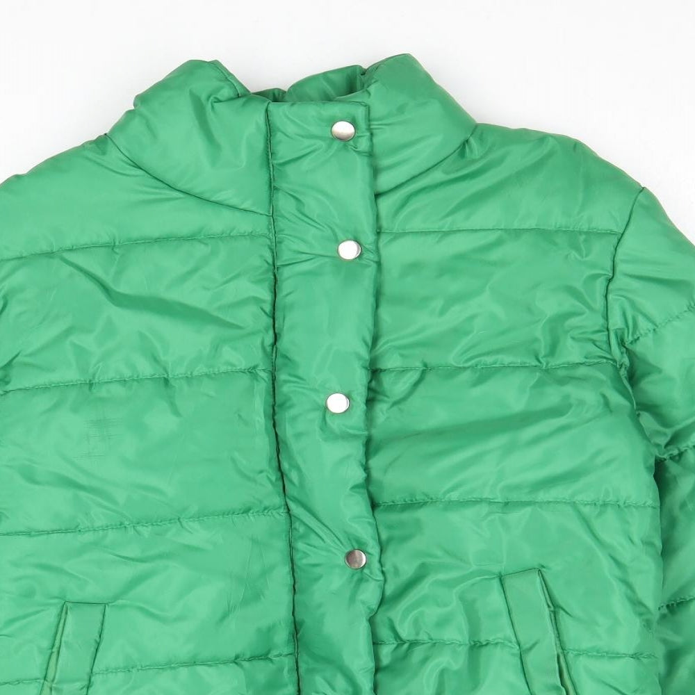 Heartbreak Womens Green Quilted Coat Size 8 Zip