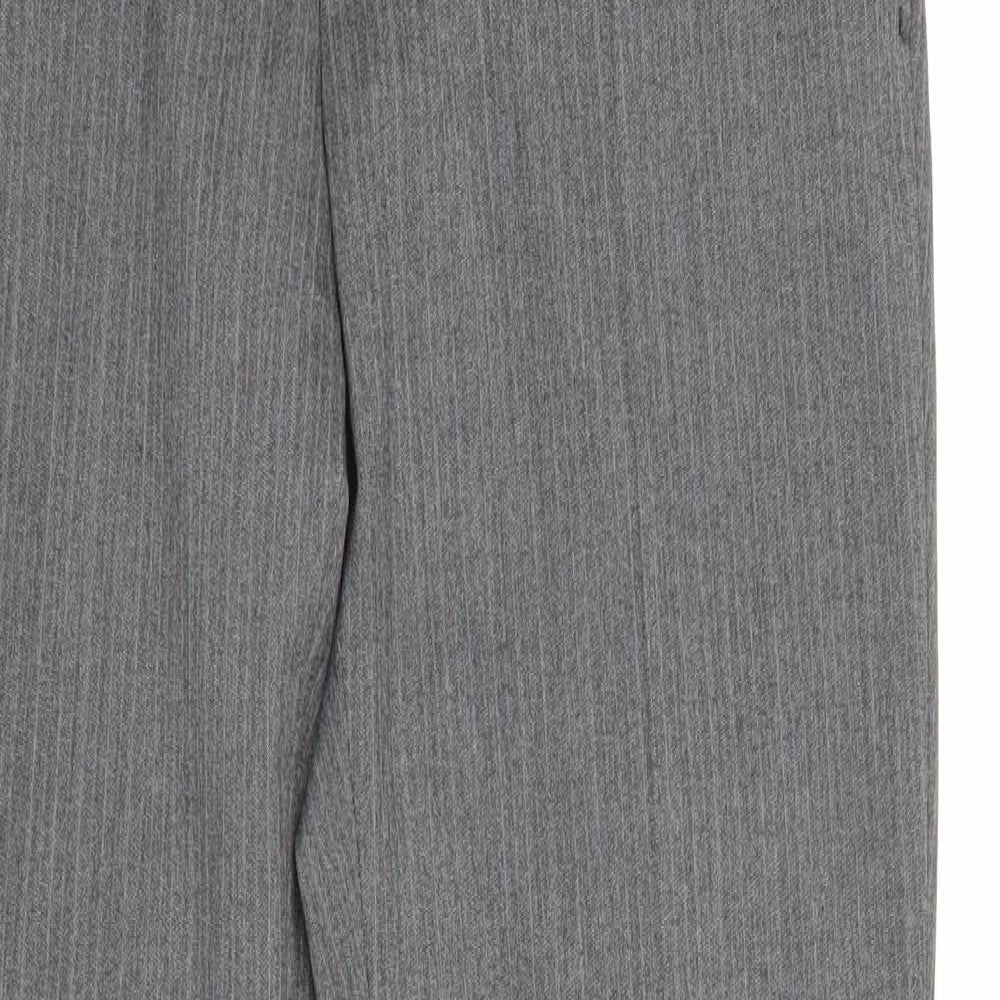 River Island Mens Grey Striped Polyester Dress Pants Trousers Size 30 in Regular Zip