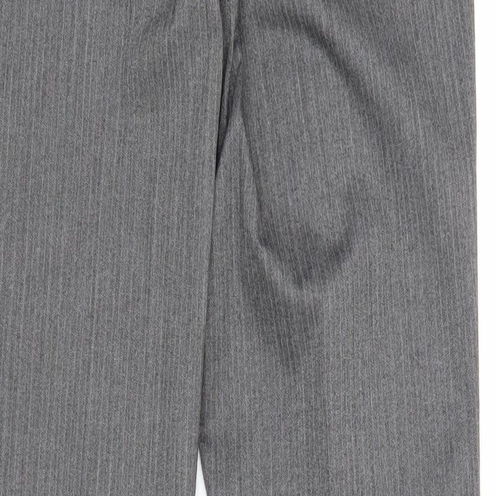River Island Mens Grey Striped Polyester Dress Pants Trousers Size 30 in Regular Zip