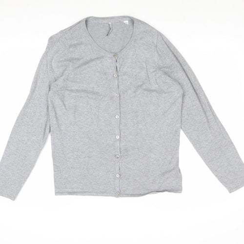 Capsule Womens Grey V-Neck Viscose Cardigan Jumper Size 12