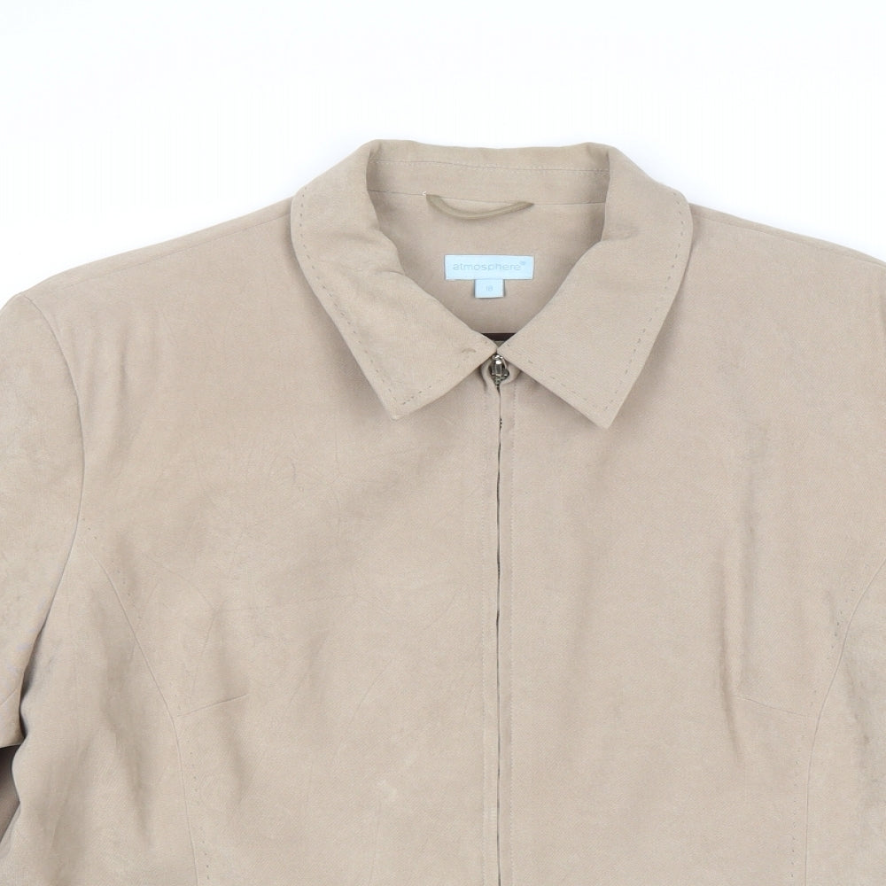 Atmosphere Womens Beige Jacket Size 18 Zip