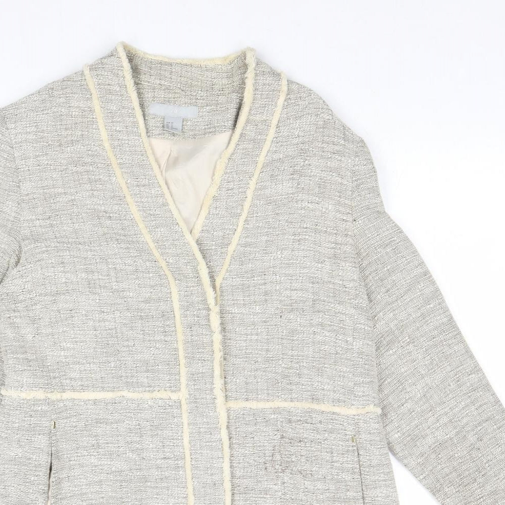 H&M Womens Grey Jacket Size 14 Snap