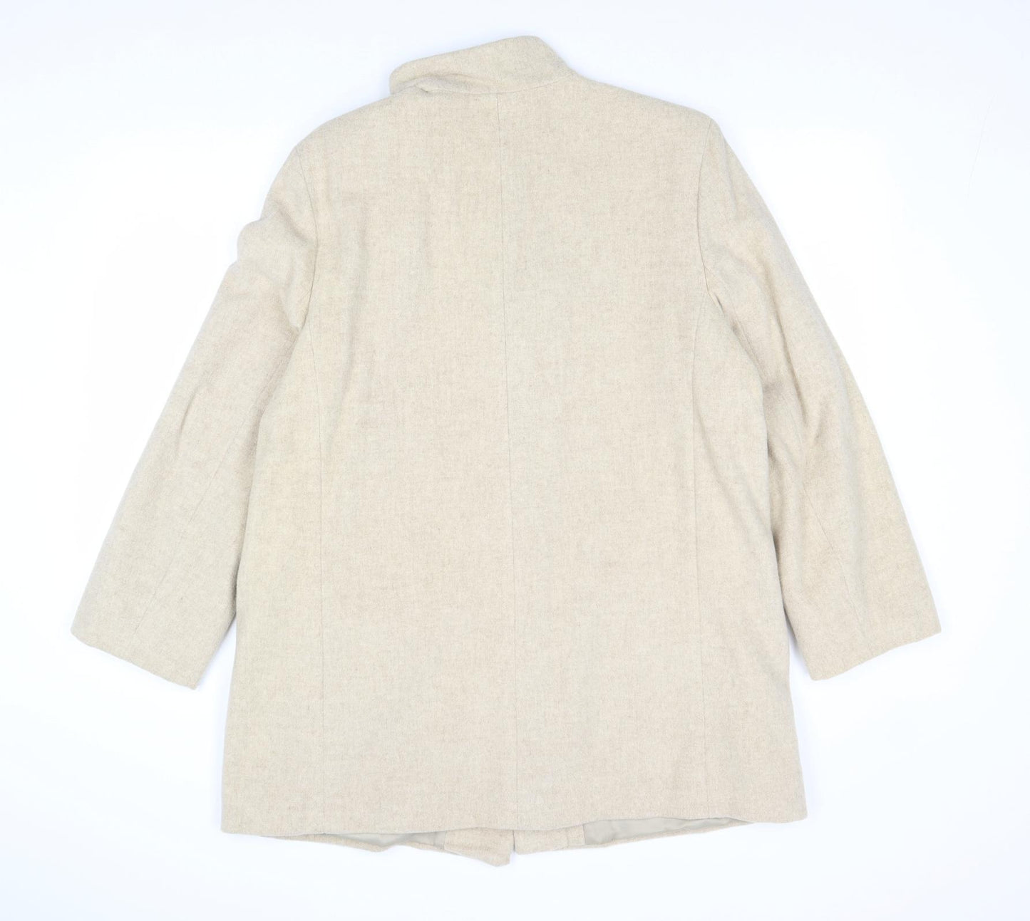 Marks and Spencer Womens Beige Overcoat Coat Size 14 Button