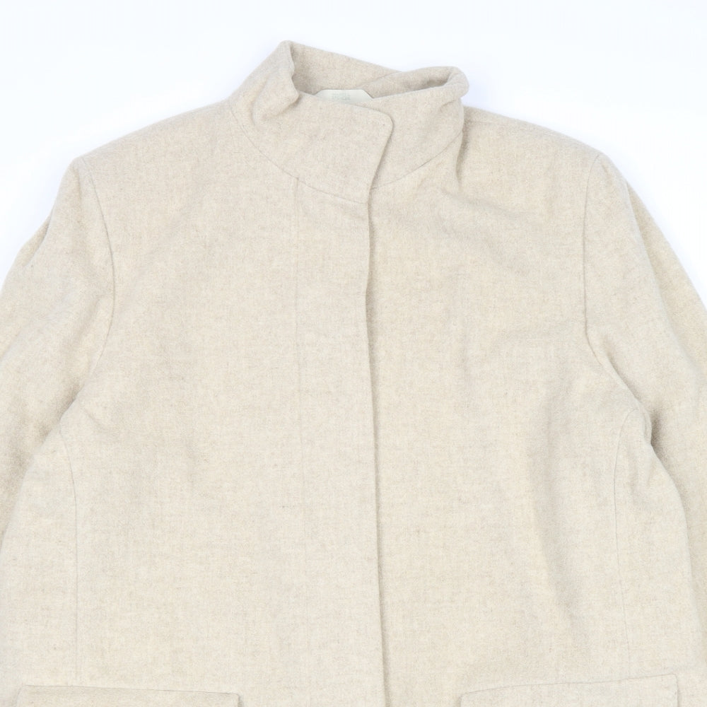 Marks and Spencer Womens Beige Overcoat Coat Size 14 Button
