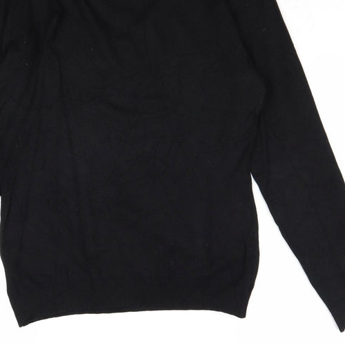 Conbipel Womens Black V-Neck Viscose Pullover Jumper Size M
