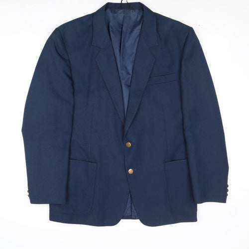 Classic Man Mens Blue Polyester Jacket Blazer Size 42 Regular