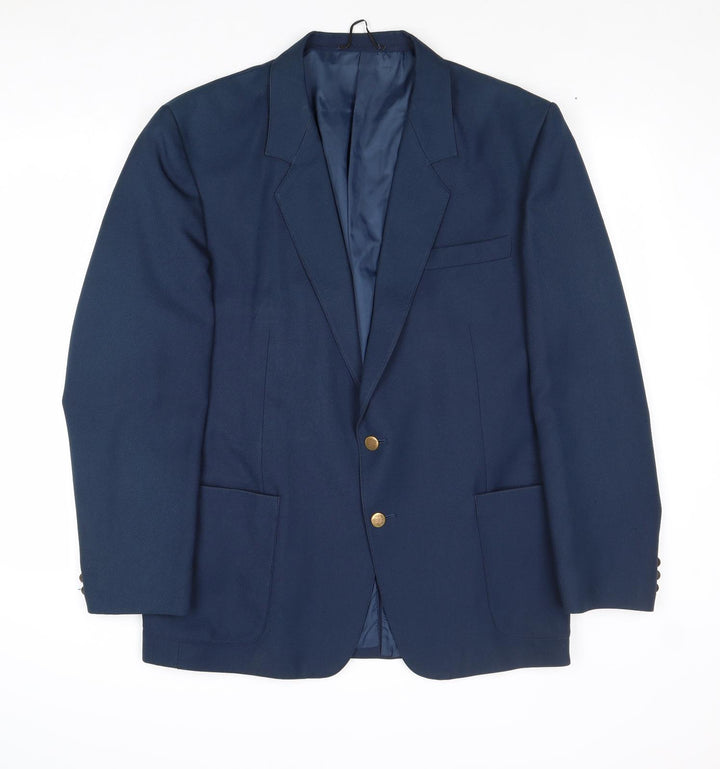 Classic Man Mens Blue Polyester Jacket Blazer Size 42 Regular