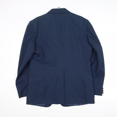 Classic Man Mens Blue Polyester Jacket Blazer Size 42 Regular