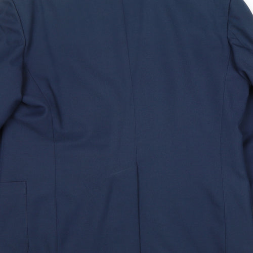 Classic Man Mens Blue Polyester Jacket Blazer Size 42 Regular