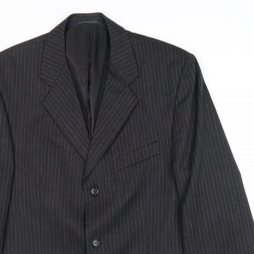 SCOTT Mens Grey Striped Wool Jacket Suit Jacket Size 42 Regular