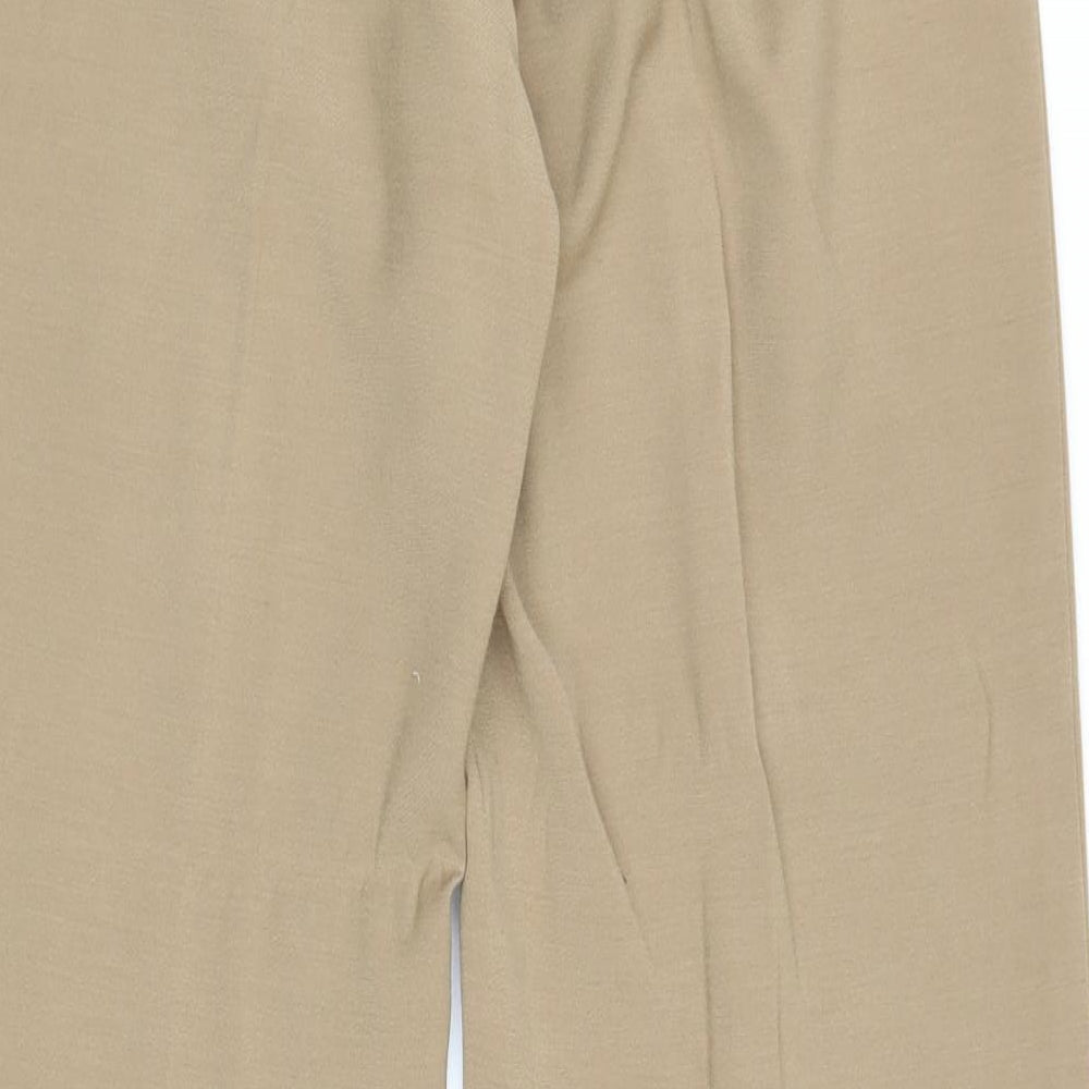 F&F Womens Beige Polyester Trousers Size 12 Regular Zip