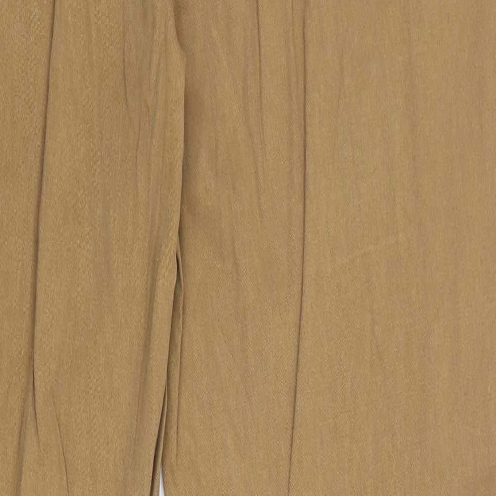 New Look Womens Brown Cotton Trousers Size 14 Regular Zip