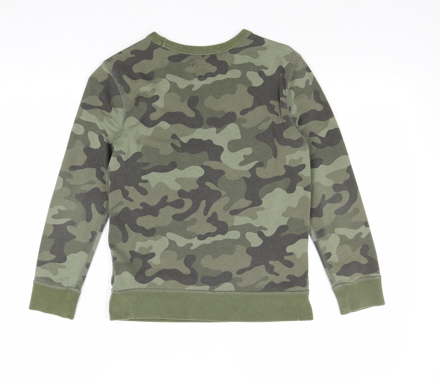 H&M Boys Green Camouflage Cotton Pullover Sweatshirt Size M Pullover - G