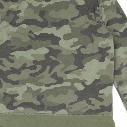 H&M Boys Green Camouflage Cotton Pullover Sweatshirt Size M Pullover - G