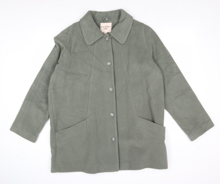 EWM Womens Green Overcoat Coat Size 16 Button