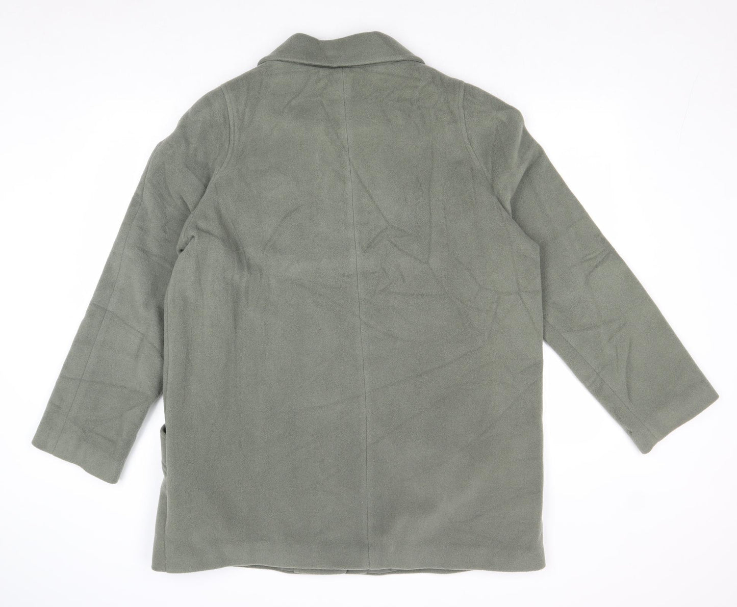 EWM Womens Green Overcoat Coat Size 16 Button